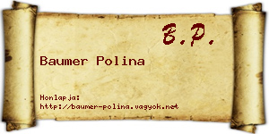 Baumer Polina névjegykártya
